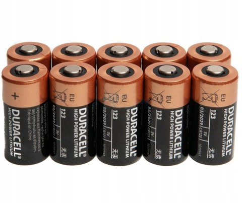 10x NOWA Bateria Duracell BR-2/3A CR123 CR123A DL123A EL123 3V
