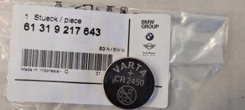 BATERIA DO KLUCZYKA BMW CR2450 61319217643 ORYGINAŁ VARTA