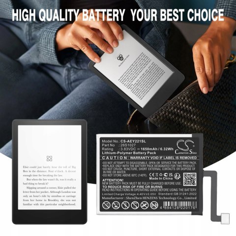 Bateria 26S1027 26S1027-A 58-000426 do Amazon Kindle Paperwhite 11th 2021